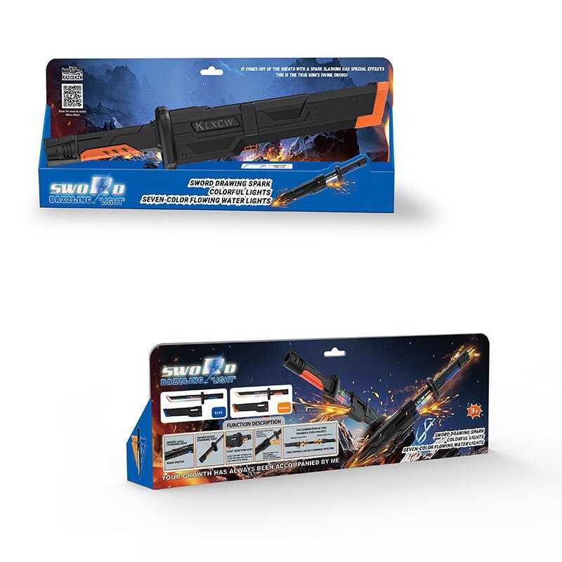 Меч 456-38 A Штрих=10056 (54) підсвічування, звукові ефекти, USB Type-C, ефект іскор, реагує на рухи, піхви, в коробці