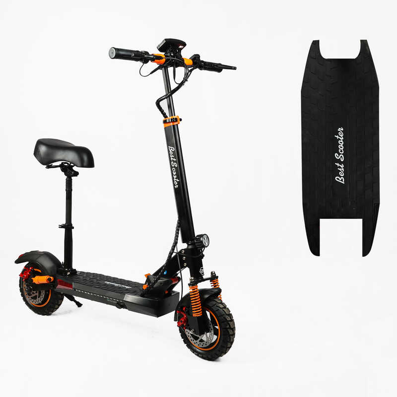 Електричний самокат Best Scooter з сидінням MS-93627 (1) двигун 800W, акумулятор літієвий 48V17.5Ah, колеса 10’’, дискові гальма, в коробці