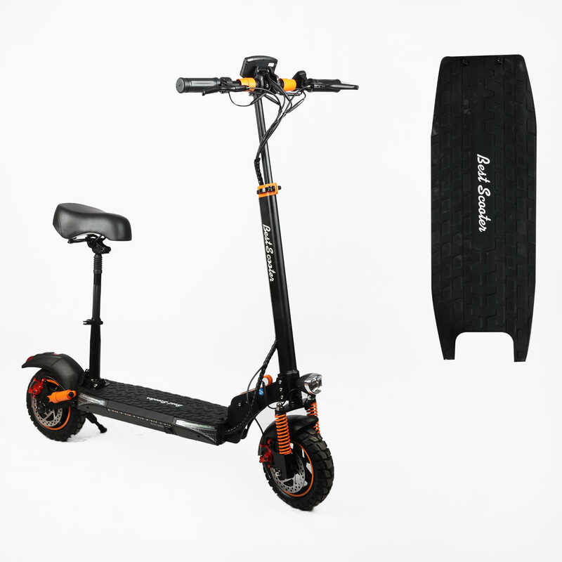 Електричний самокат Best Scooter з сидінням MS-84116 (1) двигун 800W, акумулятор літієвий 48V17.5Ah, колеса 10’’, дискові гальма, в коробці