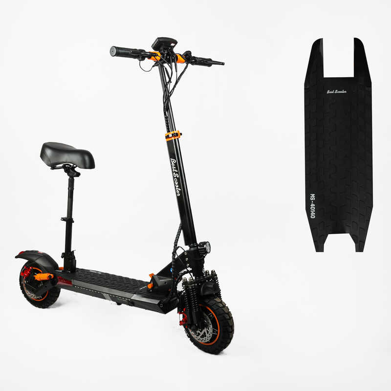 Електричний самокат Best Scooter з сидінням MS-40140 (1) двигуни 2х1200W, акумулятор літієвий 48V17.5Ah, колеса 10’’, дискові гальма, в коробці