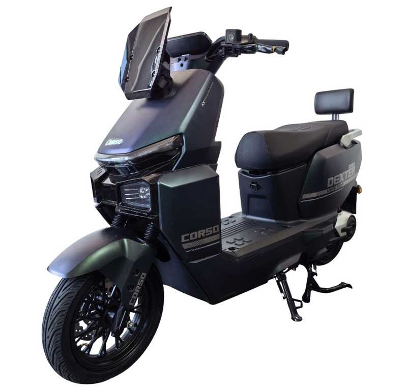 Електричний мопед Corso Dexter DX-492833 (1) + 1 ЯЩИК АКУМ, двигун 2000W, акумулятор графеновий 72V/35Ah, колеса 12``, в коробці