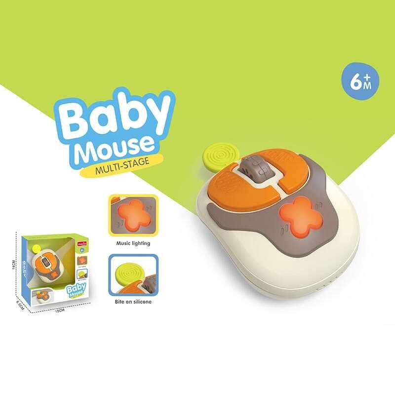 Музична гра 6672 (96/2) “Комп’ютерна мишка”, розмір: 11х7х4 см, музика, підсвічування, гумовий прорізувач, в коробці