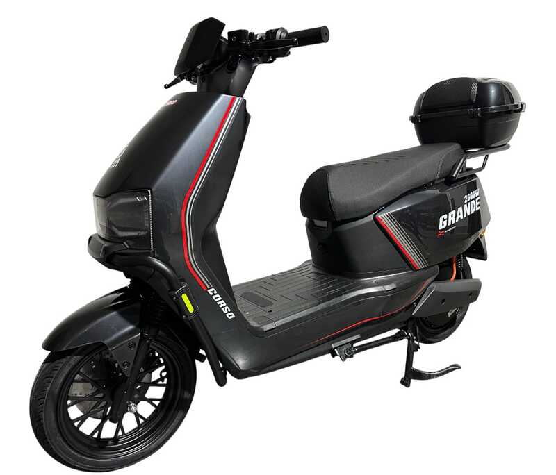Електричний мопед Corso Grande GR-231055 (1) + 1 ЯЩИК АКУМ, двигун 2000W, акумулятор графеновий 72V/35Ah, колеса 12``, кофер, в коробці