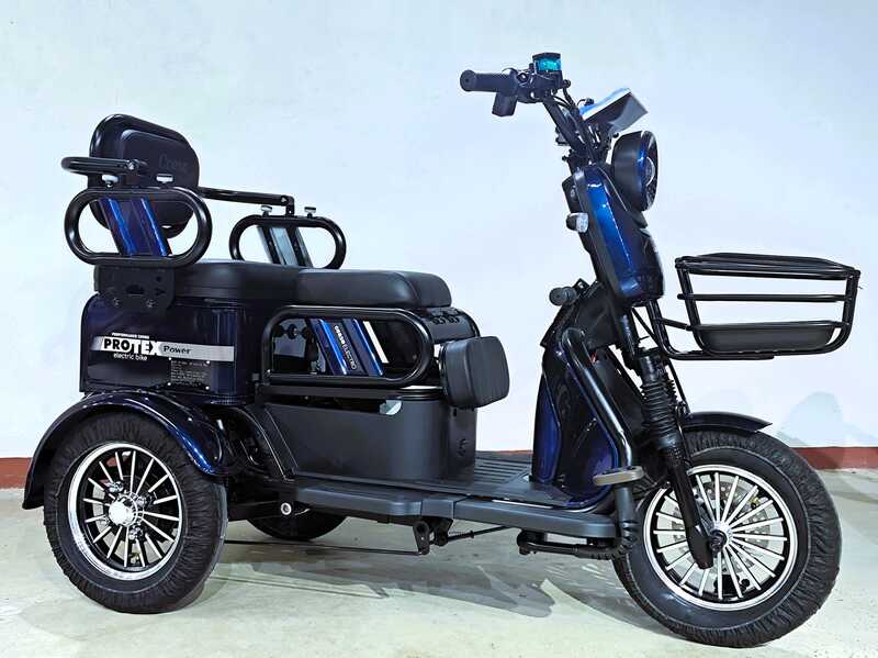 Електричний трицикл Corso «Protex Power» PL-681077 (1) + 1 ЯЩИК АКУМ, двигун 1200W, акум. 72V/24Ah літій-залізно-фосфатний, колеса 300-10, в коробці