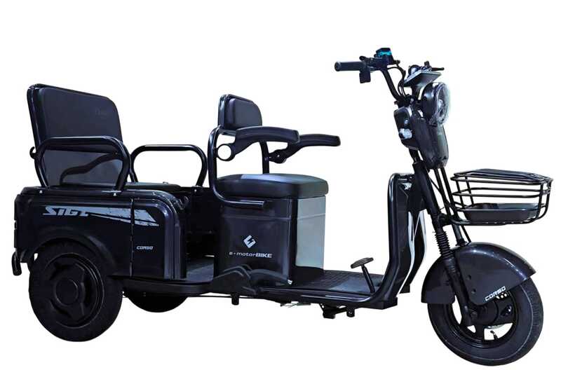 Електричний трицикл Corso «Sig L» SL-080177 (1) + 1 ЯЩИК АКУМ, двигун 1200W, акумулятор 72V/24Ah літій-залізно-фосфатний, колеса 300-10, в коробці