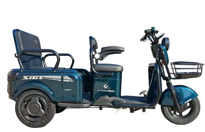 Електричний трицикл Corso «Sig L» SL-070415 (1) + 1 ЯЩИК АКУМ, двигун 1200W, акумулятор 72V/24Ah літій-залізно-фосфатний, колеса 300-10, в коробці