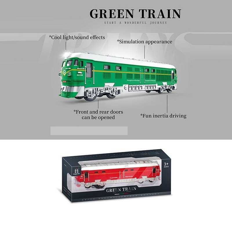 Потяг 731-8 K (72) 2 кольори, розмір: 23х4х5 см, підсвічування, звук, інерція, відкриваються двері, в коробці