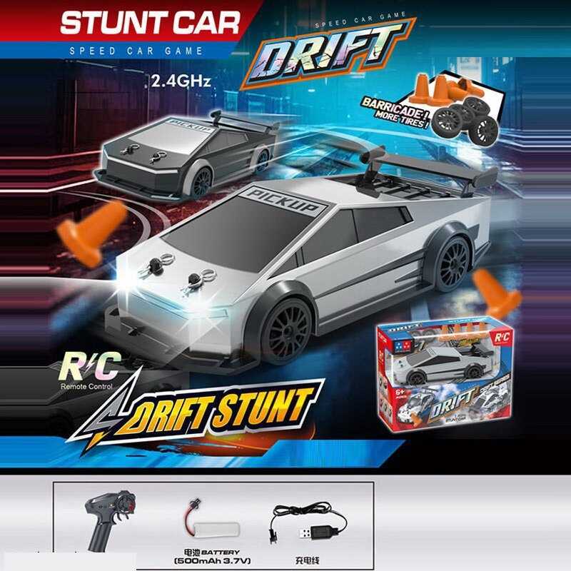 Машина на радіокеруванні UD 3100 A (48) дрифт, підсвічування, 2 режими швидкості, змінні колеса, дорожні конуси, акумулятор 3.7 V, пульт 2.4 GHz, в коробці