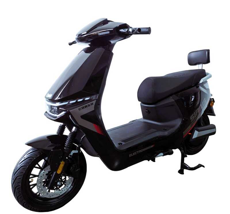 Електричний мопед Corso Sirius SR-611071 (1) + 1 ЯЩИК АКУМ, двигун 2000W, акумулятор графеновий 72V/35Ah, колеса 12``, в коробці