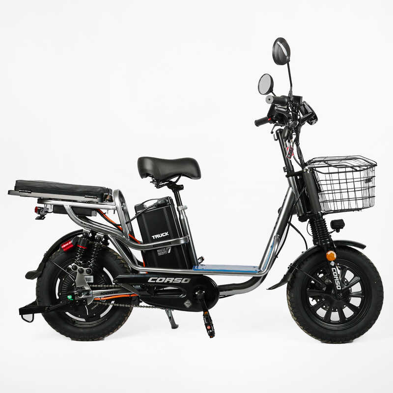 Електровелосипед Corso «Truck» 16" дюймів TR-20640 (1) +КОШИК, рама сталева, двигун 1000W, акум. 60V26Ah літієвий, зібраний на 75