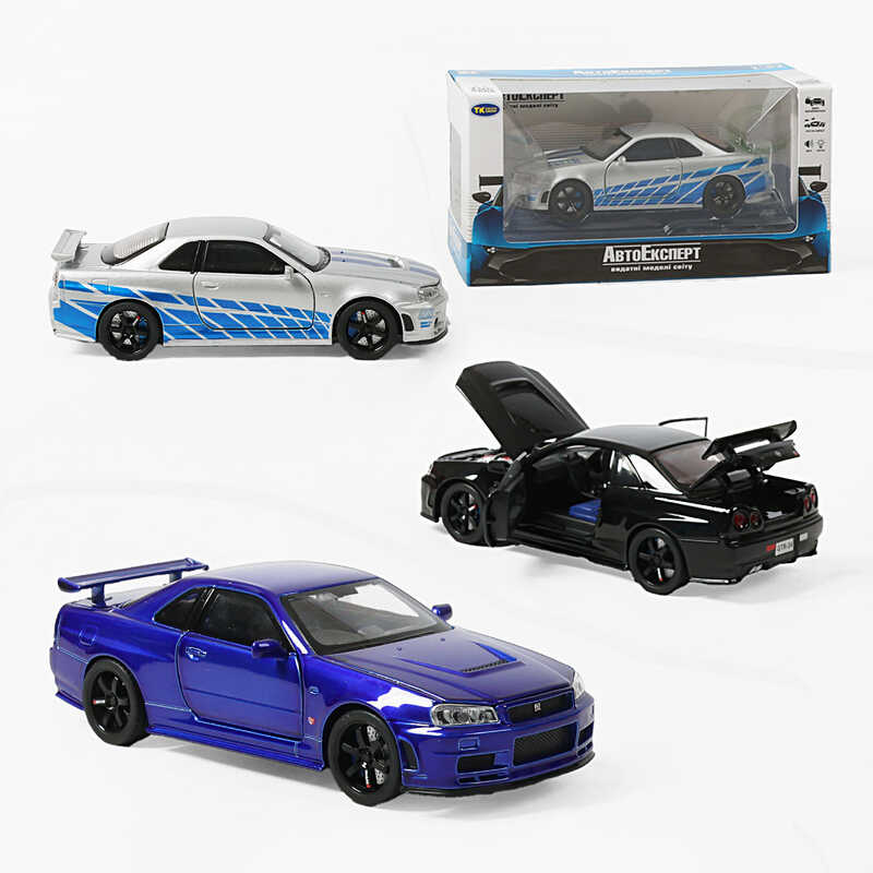 Машинка ТК-13306 (48/2) "Авто Експерт", 3 кольори, металопластик, 1:32, світло, звук, інерція, відчиняються двері, багажник, капот, 2 режими роботи: зі звуком / без, в коробці