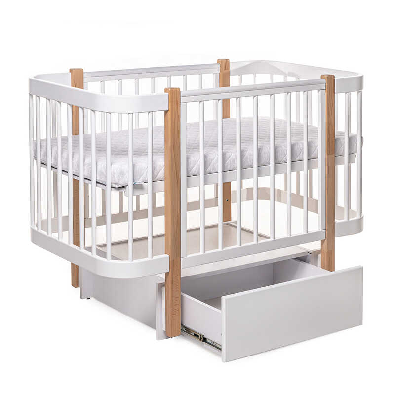 гр Ліжечко БУК "Світанок" колір біле-натуральне, з шухлядою DS-406 (1)