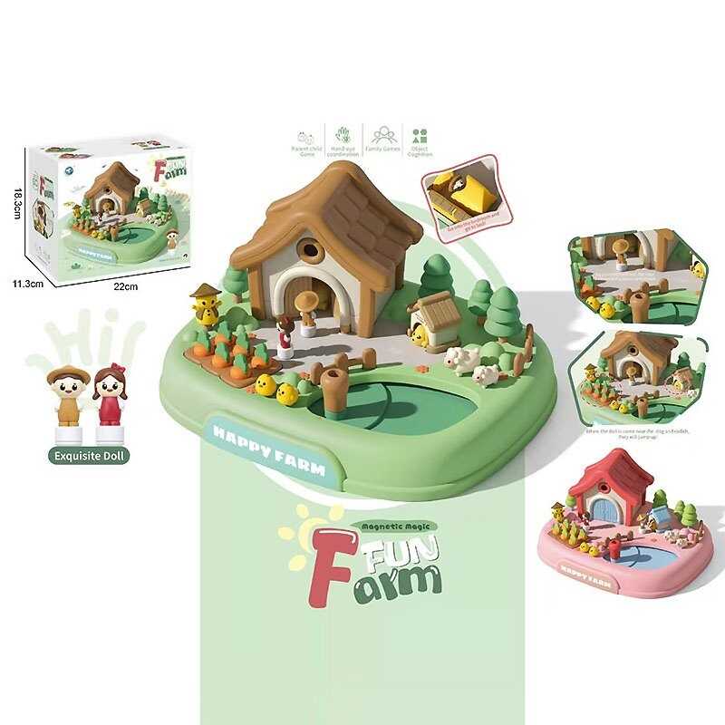 Будиночок 8602 (36/2) 2 кольори, магнітна гра, 2 магнітні фігурки, рухомі елементи, в коробці