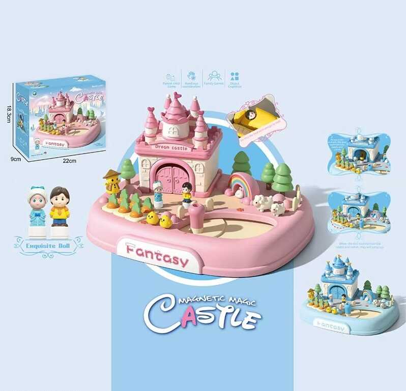 Замок 8603 (36/2) 2 кольори, магнітна гра, 2 магнітні фігурки, рухомі елементи, в коробці 