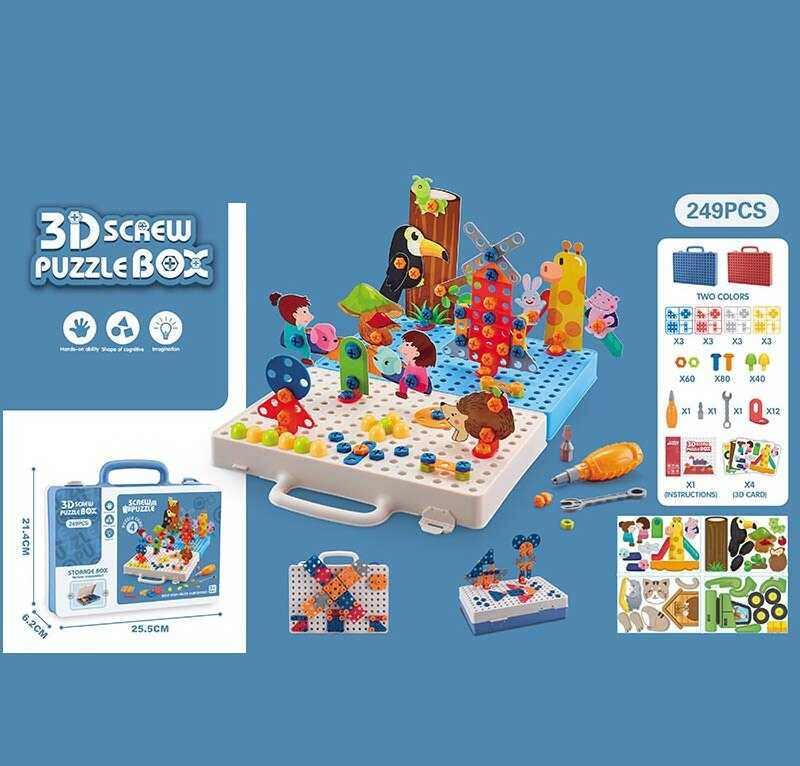 Мозаїка 3169-24 (36/3) гайковий ключ, викрутка, 249 елементів, картонні картки-пазли, у валізі