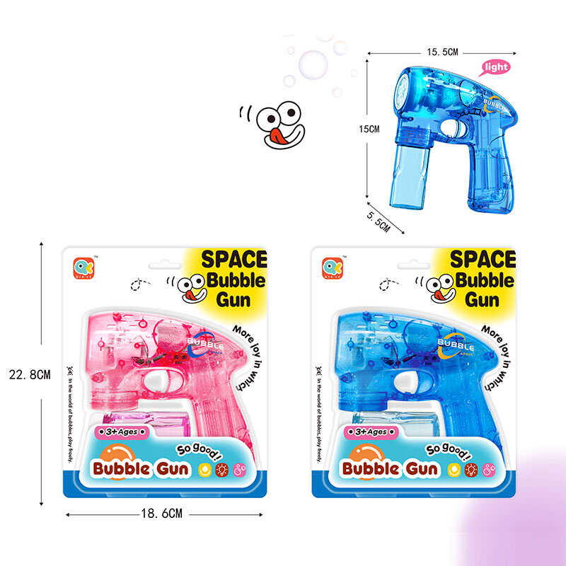 Пістолет з мильними бульбашками 623 A (72) 2 кольори, автоматичний принцип роботи, на батарейках, пляшка з мильним розчином, на листі