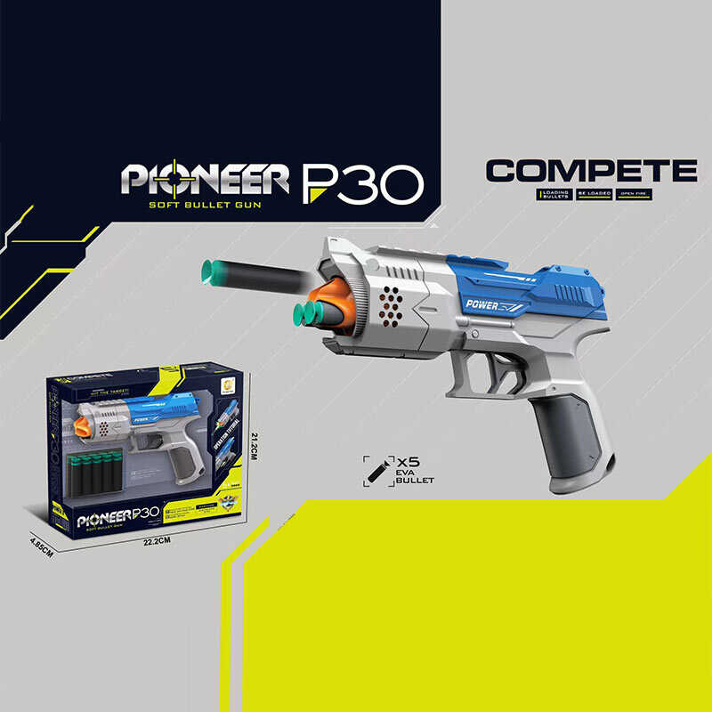 Пістолет 805 A (60/2) механічний принцип роботи, довжина 22 см, 5 м’яких патронів, обертовий магазин, в коробці