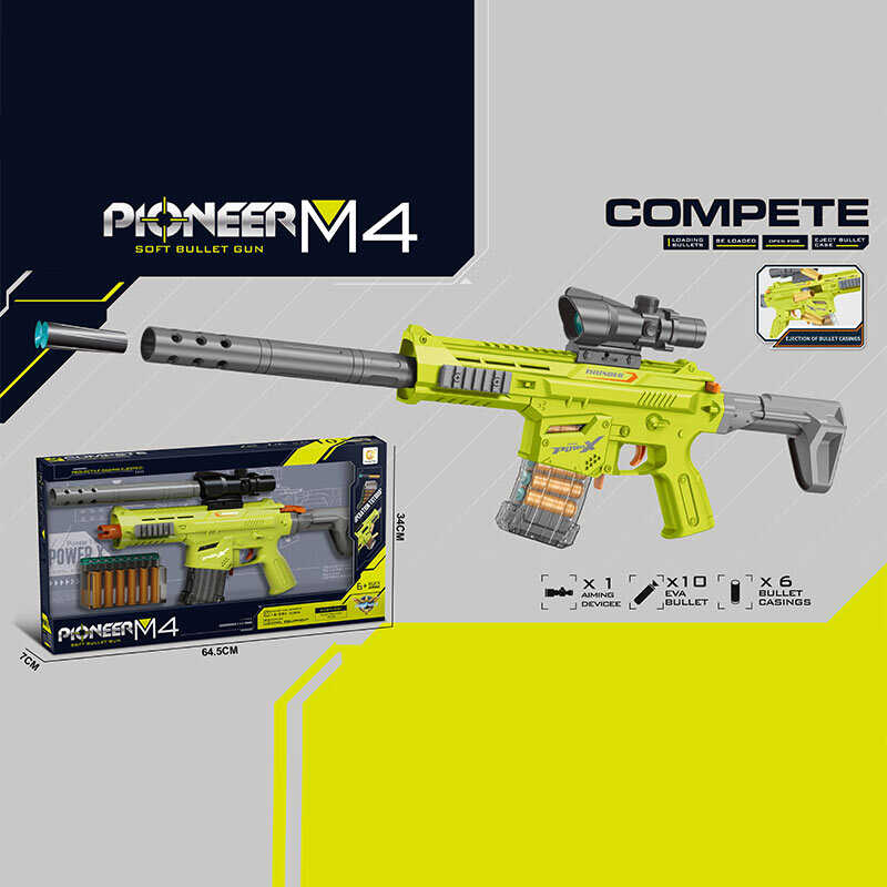 Автомат 830 A (12) механічний принцип роботи, довжина 72 см, 16-32х zoom, 10 м’яких патронів, 6 гільз, приціл, глушник, знімний магазин, в коробці