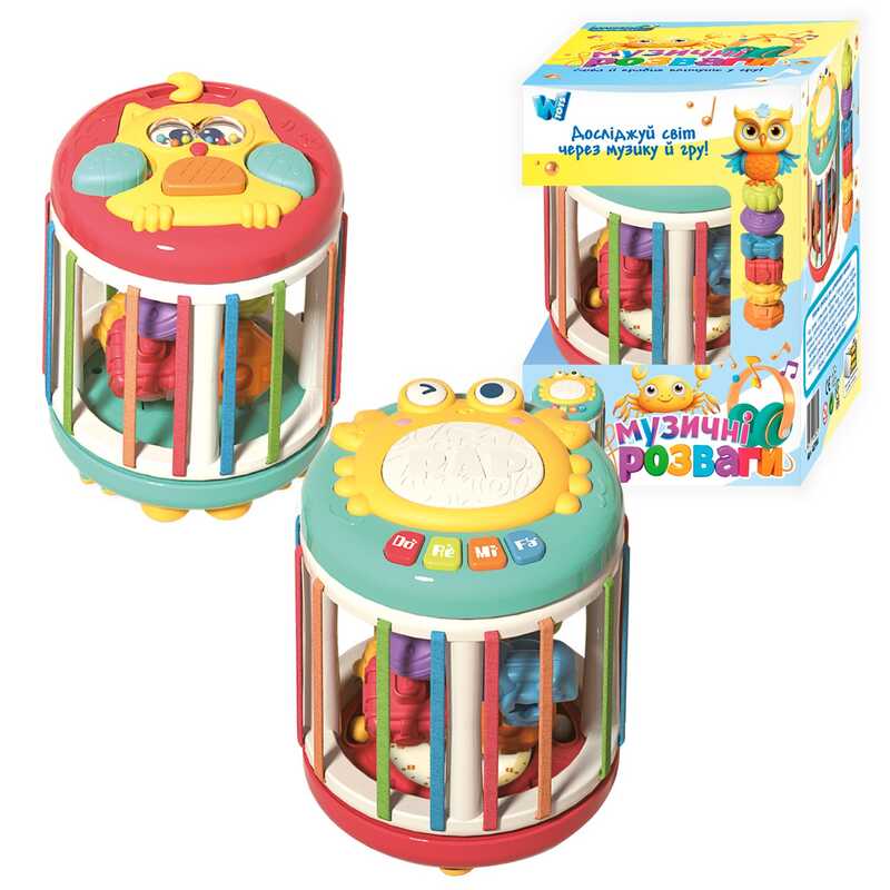 Музична гра 42766 (48) "WToys", ОЗВУЧЕННЯ УКРАЇНСЬКОЮ МОВОЮ, 6 казок, 6 пісень, ноти, барабан, підсвічування, брязкальця, годинник, в коробЦІ