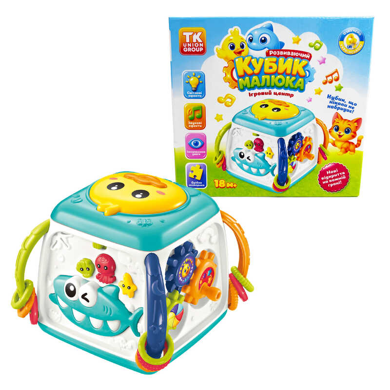 Музичний куб 27775 (36) "TK Group", ОЗВУЧУВАННЯ УКРАЇНСЬКОЮ МОВОЮ, пісні, казки, цифри, ноти, підсвічування, пальчикові ігри, в коробці
