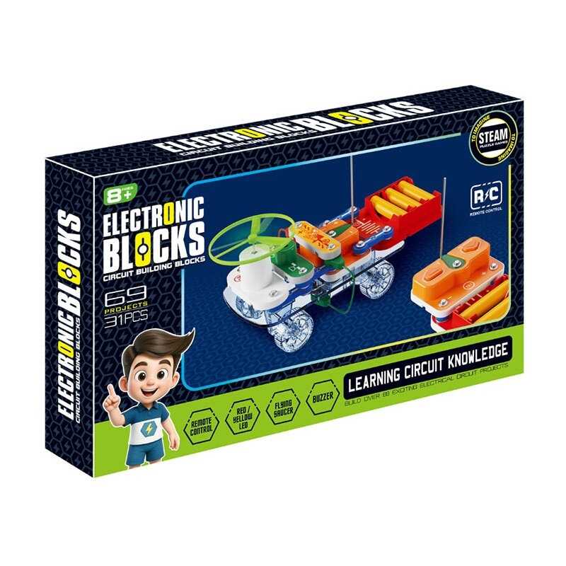 Електронний конструктор 3036 (36/2) 31 елемент, радіокерування, підсвічування, звуки, в коробці