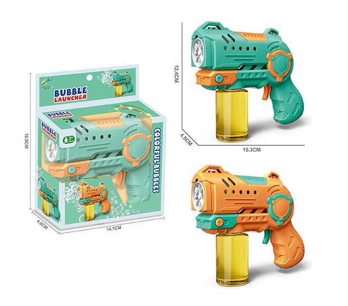 Пістолет з мильними бульбашками ZY 938 B (120) 2 види, автоматична робота, пляшка з мильним розчином, довжина 14 см, в коробці, ВИДАЄТЬСЯ МІКС 