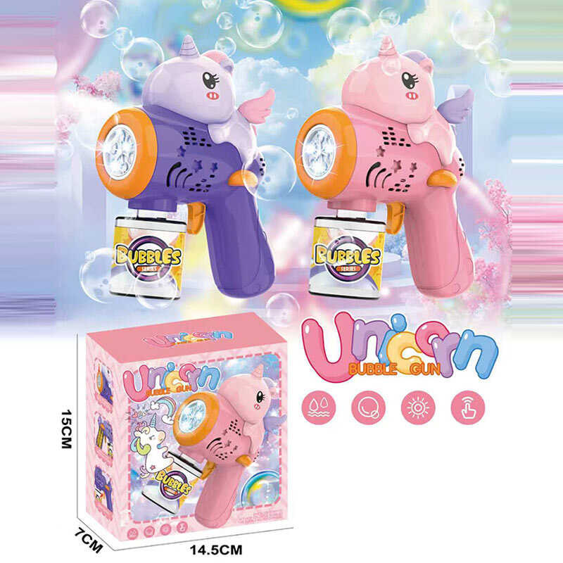 Пістолет з мильними бульбашками 116 A (96/2) 2 види, автоматичний принцип роботи, підсвічування, пляшечка із мильним розчином, в коробці