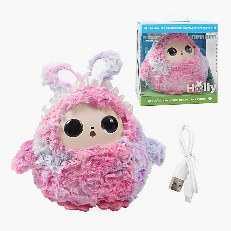 Іграшка зі штучним інтелектом Holly H-31456 (12) ОЗВУЧУВАННЯ УКР. МОВОЮ, 50+ мов, голосове спілкування, ігри, новини, казки, LED oчі, WiFi, в коробці