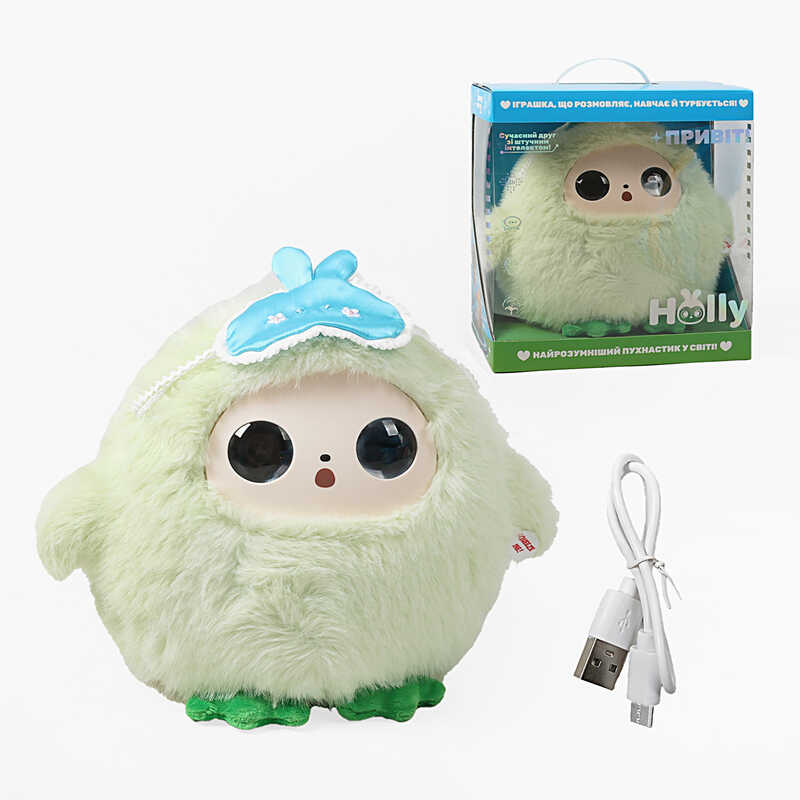 Іграшка зі штучним інтелектом Holly H-91188 (12) ОЗВУЧУВАННЯ УКР. МОВОЮ, 50+ мов, голосове спілкування, ігри, новини, казки, LED oчі, WiFi, в коробці