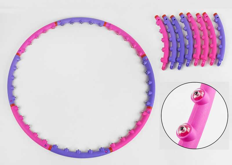 Обруч масажний С 44835 (20) розбірна конструкція, масажні кульки, в пакеті