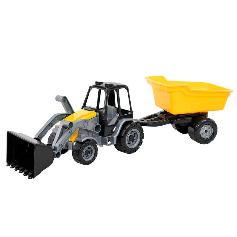 гр Трактор навантажувач "Мастер" 40098 (5) "Tigres", розмір 66х15х18 см, рухомий ківш, знімний причіп, в сітці