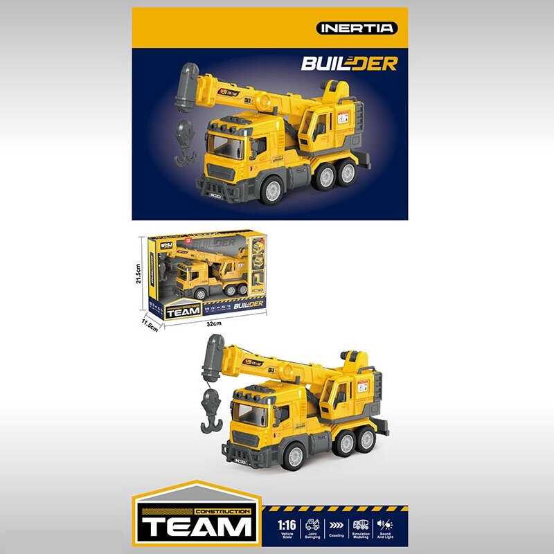 Спецтехніка WD 113 Штрих=10842 (24) звуки, підсвічування, інерція, дверцята відкриваються, рухливі елементи, підіймач, гумові шини, масштаб 1:16, в коробці