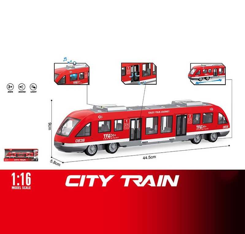 Потяг WY 920 A (18) звуки, підсвічування, інерція, гумові шини, дверцята відкриваються, масштаб 1:16, в коробці