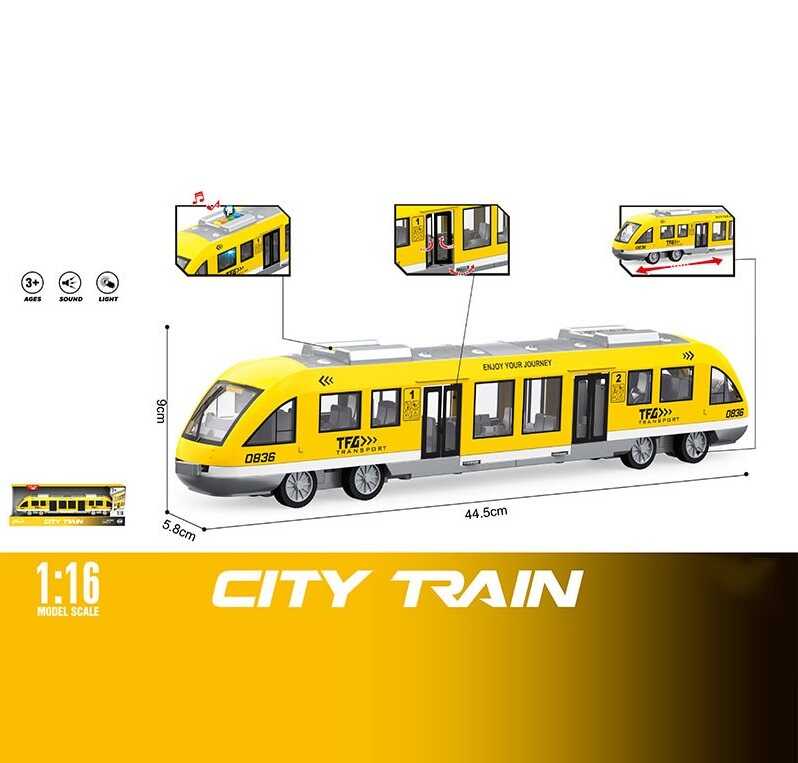 Потяг WY 920 B (18) звуки, підсвічування, інерція, гумові шини, дверцята відкриваються, масштаб 1:16, в коробці
