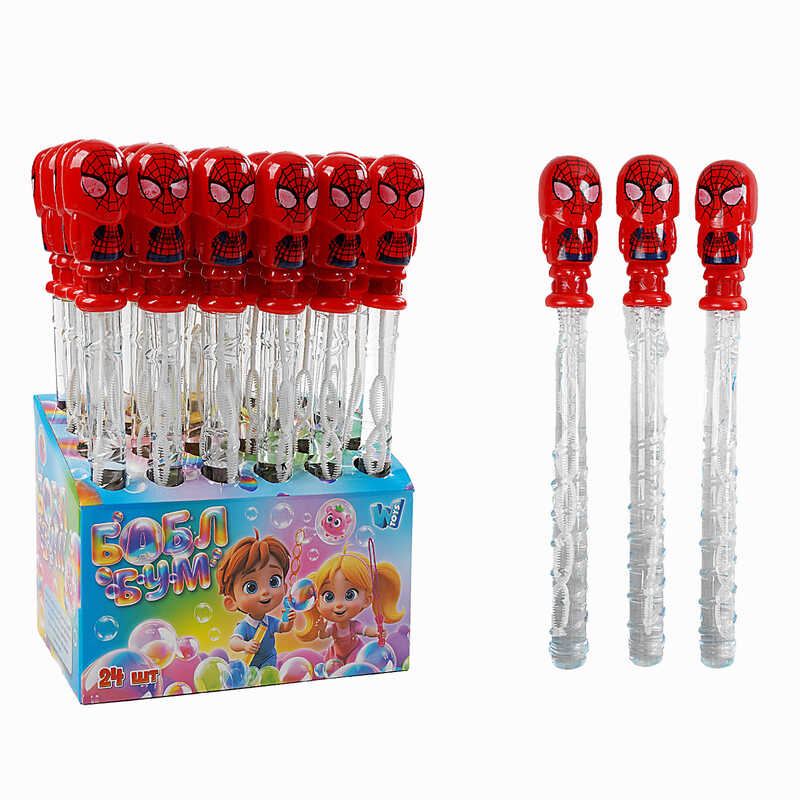 Мильні бульбашки LK 33602 (6) "WToys", ЦІНА ЗА 20 ШТУК В БЛОЦІ, "Герой", висота 36см, в коробці
