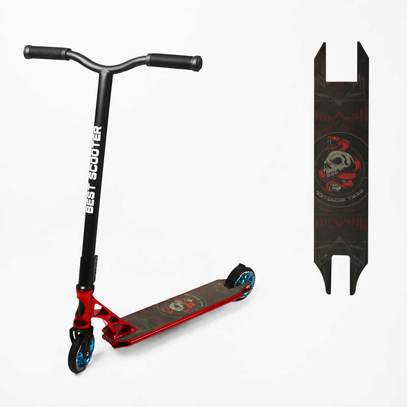 Самокат трюковий 194458  Best Scooter (4) HIC-система, ПЕГИ, алюминиевый диск и дека, ОЗОНОВАНЕ ФАРБУВАННЯ, колеса PU, d=110мм, ширина руля - 60 см