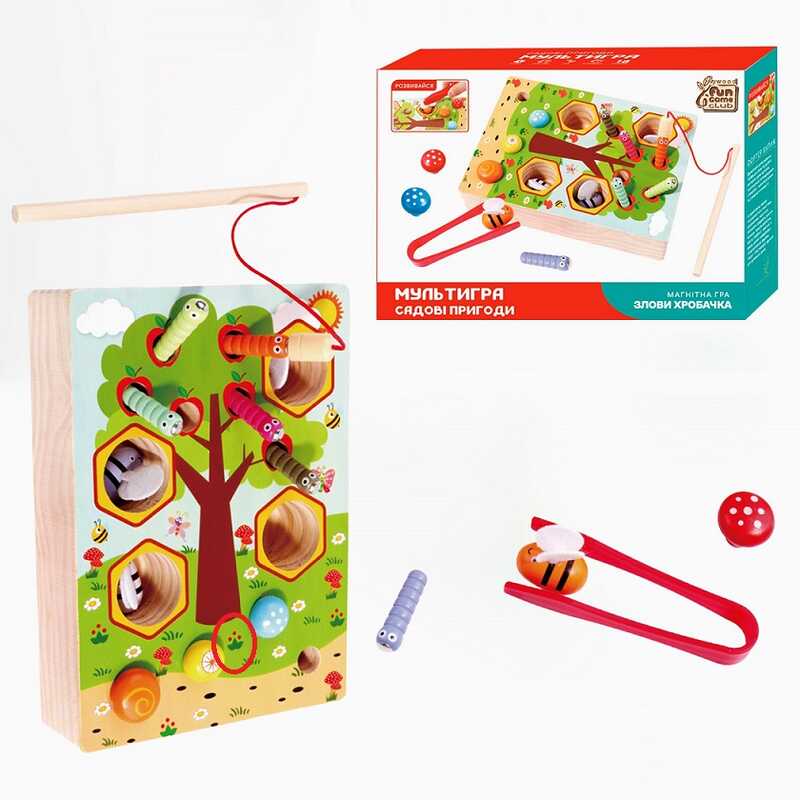 гр УЦІНКА 14  Мультигра Садові пригоди 78396 (48) "4FUN Game wood Club", магнітна гра, бджілки, грибочки, у коробці НЕЗНАЧНА ПОДРЯПИНА НА КОРПУСІ