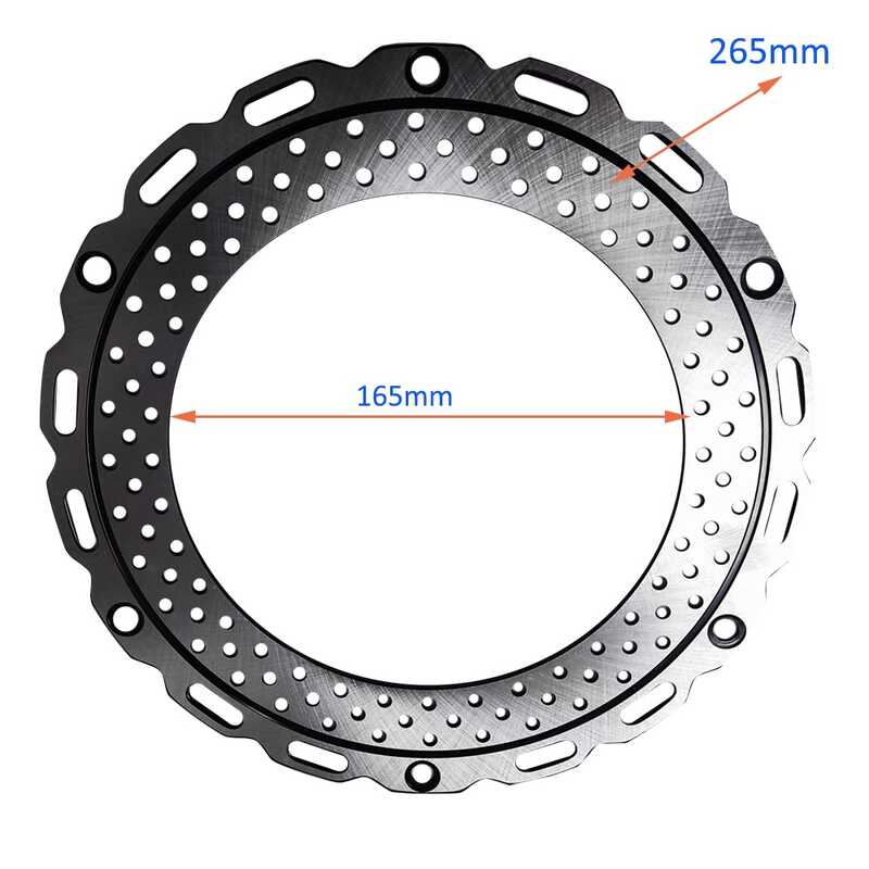Гальмівний диск передній для електромопеда Prime 10-38440 (1) розмір 265х165*3.5мм