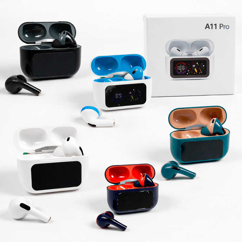 Навушники C 77294 (100) Bluetooth-підключення, цифровий дисплей, мікрофон, зарядний кейс, шумозаглушення, в коробці, ВИДАЄТЬСЯ МІКС ВИДІВ