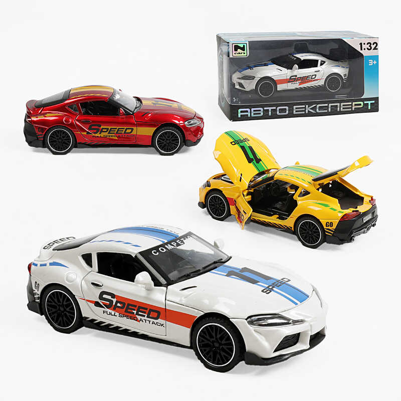 Машинка MG-22470 (96/2) 3 види, "Авто Експерт", металопластик, 1:32, світло, звук, інерція, відчиняються двері, капот, багажник, в коробці, МІКС