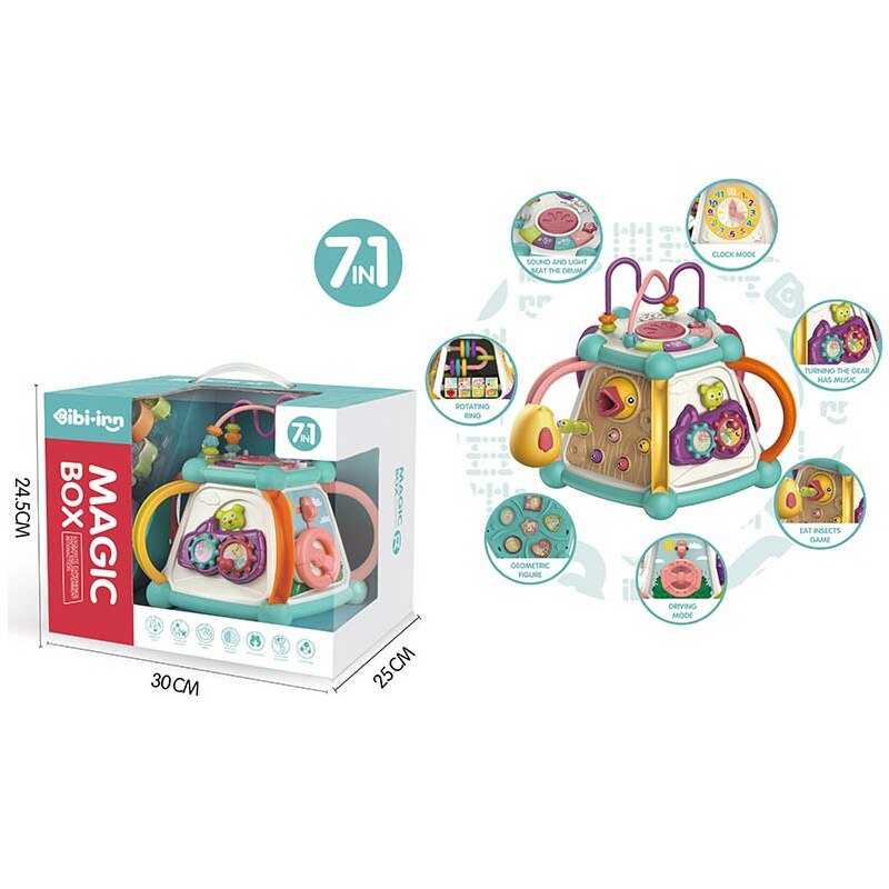 Музичний мультибокс 648 A-53 (12/2) звуки, мелодії, пісні, гра на швидкість реакції, магнітна гра, пальчикові ігри, сортер, коробці