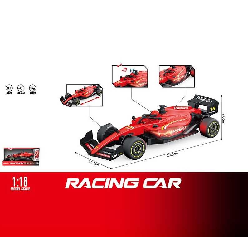 Машинка WY 1157 C (24) масштаб: 1:18, інерція, підсвічування, звуки, гумові шини, в коробці
