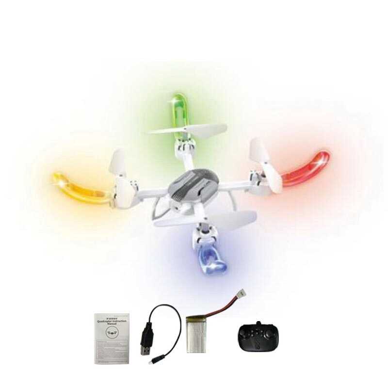 Квадрокоптер Y 22 (18) знімний акумулятор 3.7V, пульт 2.4 GHz, USB-кабель, headless mode, підсвічування, режими підсвічування, в коробці