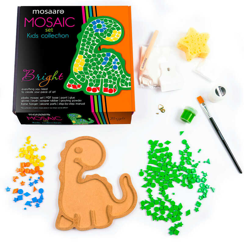 гр Набір для творчості "Mosaaro" (укр) MA7011 (5) "Vladi Toys", "Динозавр", з пластиковою мозаїкою