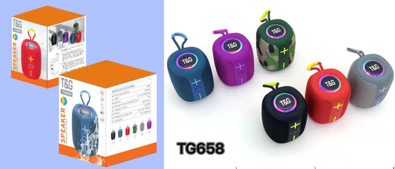 Колонка C 77902 (50) 6 видів, Bluetooth V 5.3, світло, мікрофон, підтримка TF-карти, TWS, роз’єми type-С, USB, вбуд. акум. 3,7V, в коробці, МІКС 