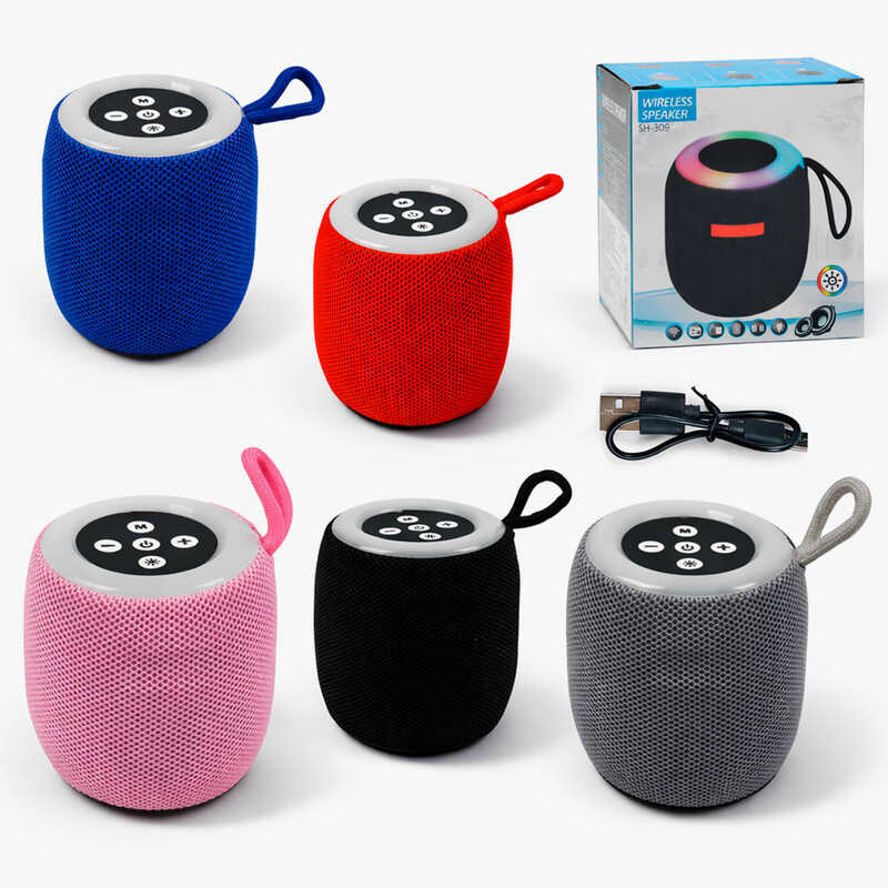 Колонка C 77568 (100) 5 кольорів, Bluetooth, LED-підсвічування, підтримка TF-карти, USB-слот, вбудований акум. 3,7V, в коробці, ВИДАЄТЬСЯ МІКС ВИДІВ