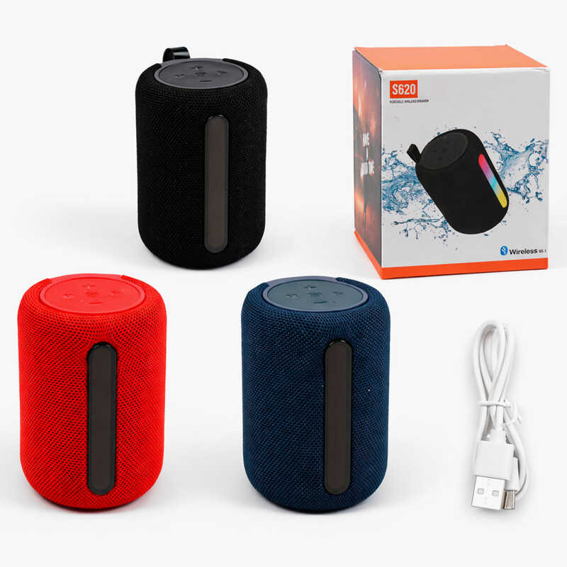 Колонка C 77569 (80) 5 кольорів, Bluetooth V5.1, LED-підсвічування, підтримка TF-карти, USB, вбудований акум. 3,7V, в коробці, ВИДАЄТЬСЯ МІКС ВИДІВ