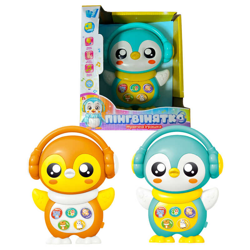 Музична іграшка “Пінгвінятко” 79713 (72/2) “WToys”, ОЗВУЧУВАННЯ УКРАЇНСЬКОЮ МОВОЮ, 8 казок, 10 пісень, віршики, тварини, підсвічування, в коробці