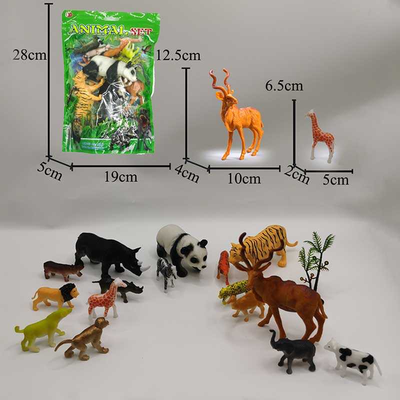 Набір тварин SZ 6-1 (108/2) 16 фігурок, пальма, пень, у пакеті