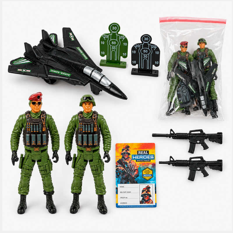 Комбат TK - 02160-1 (32/2) “Спеціальний підрозділ”, зброя, 2 солдата, винищувач, 2 мішені, у пакеті